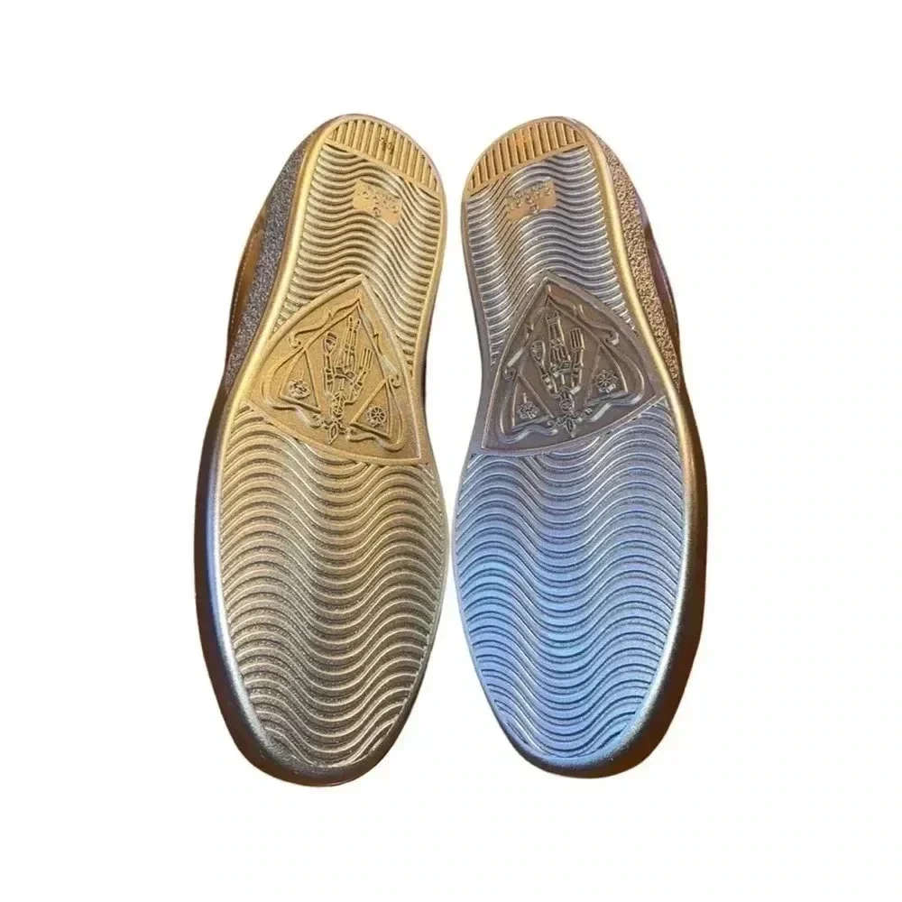 NIB Gucci Nappa Ace Metallic Silver GG Leather Sneaker Size G8.5, US9.5 - Picture 5 of 7